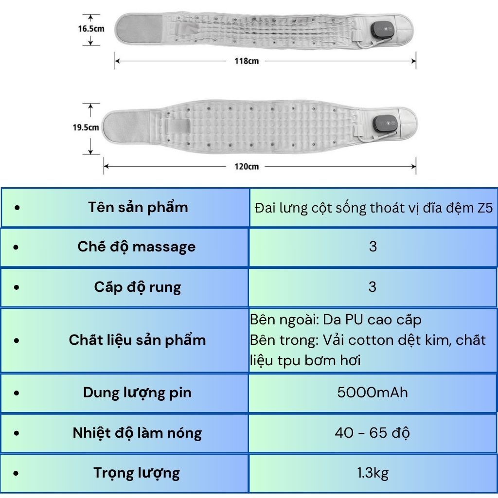Đai lưng cột sống thoát vị đĩa đệm cao cấp, Đai hơi kéo giãn cột sống định hình bảo vệ cột sống lưng chườm nóng hồng ngoại giảm đau thắt lưng hiệu quả - Hàng chính hãng