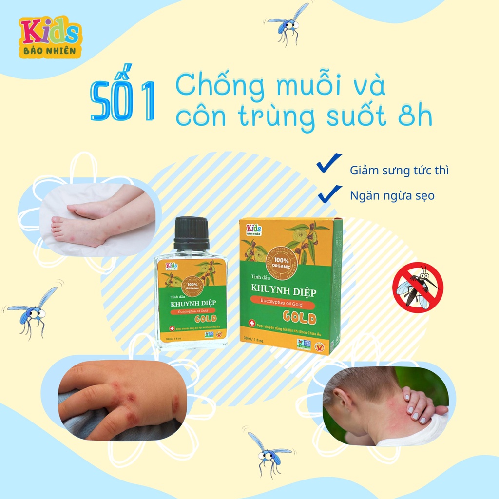 Tinh dầu Khuynh Diệp Bảo Nhiên 10ml / 30ml cho Bé - Bảo vệ sức khỏe bé và chống muỗi đến 8h an toàn cho bé yêu Chính hãng