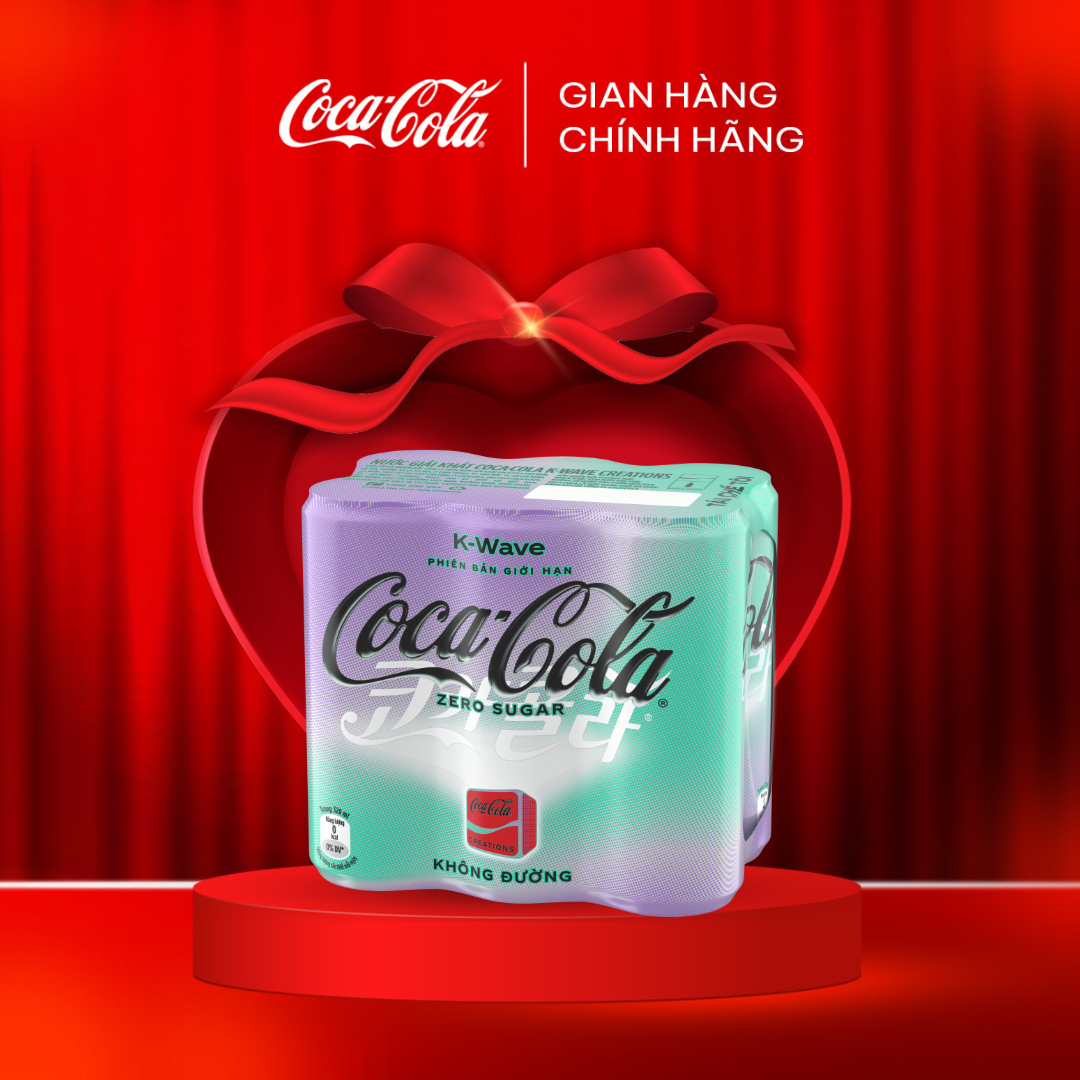 [QUÀ TẶNG KHÔNG BÁN] Lốc 6 Lon Nước Giải Khát Không Đường Coca-Cola Zero 320ml/lon Sale 25.3 Phiên Bản Giới Hạn K-Wave Sale 25.3 Coca-Cola Official Store