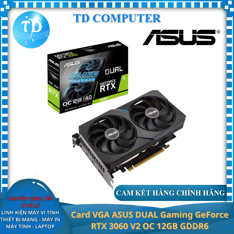 Card VGA ASUS DUAL Gaming GeForce RTX 3060 V2 OC 12GB GDDR6 - Hàng chính hãng Viết Sơn phân phối