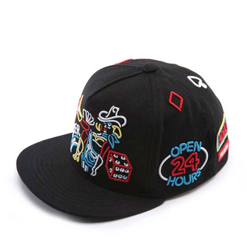 PREMI3R Nón Snapback Nón hiphop NEON POKER black mũ lưỡi trai phong cách hàn quốc nón thương hiệu chính hãng
