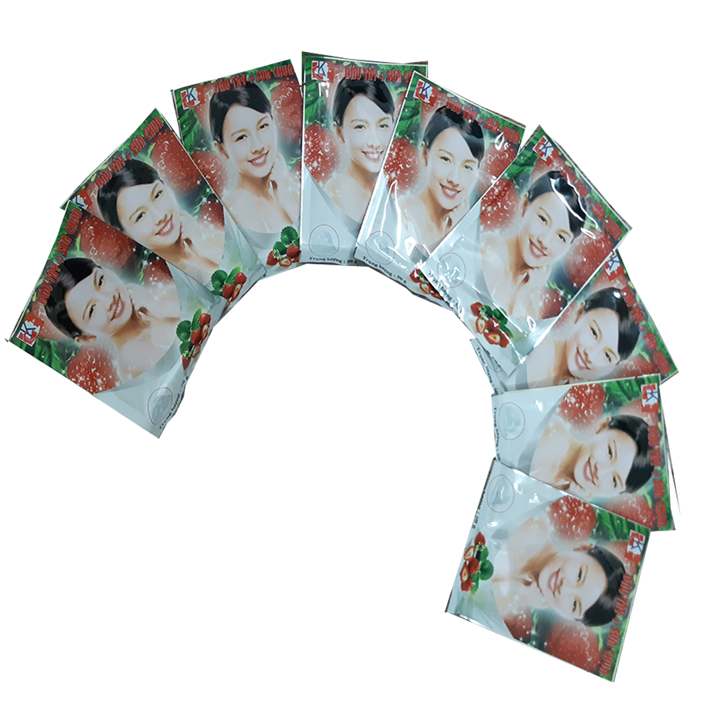 Mặt nạ giấy dưỡng trắng hồng da từ Dâu tây + Sữa chua 50g