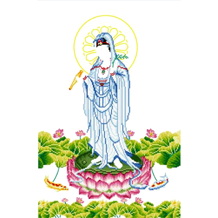 Tranh đính đá Phật bà - chưa đính