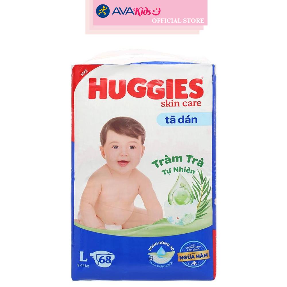 Tã dán Huggies Skincare size L 68 miếng (9 - 14 kg)