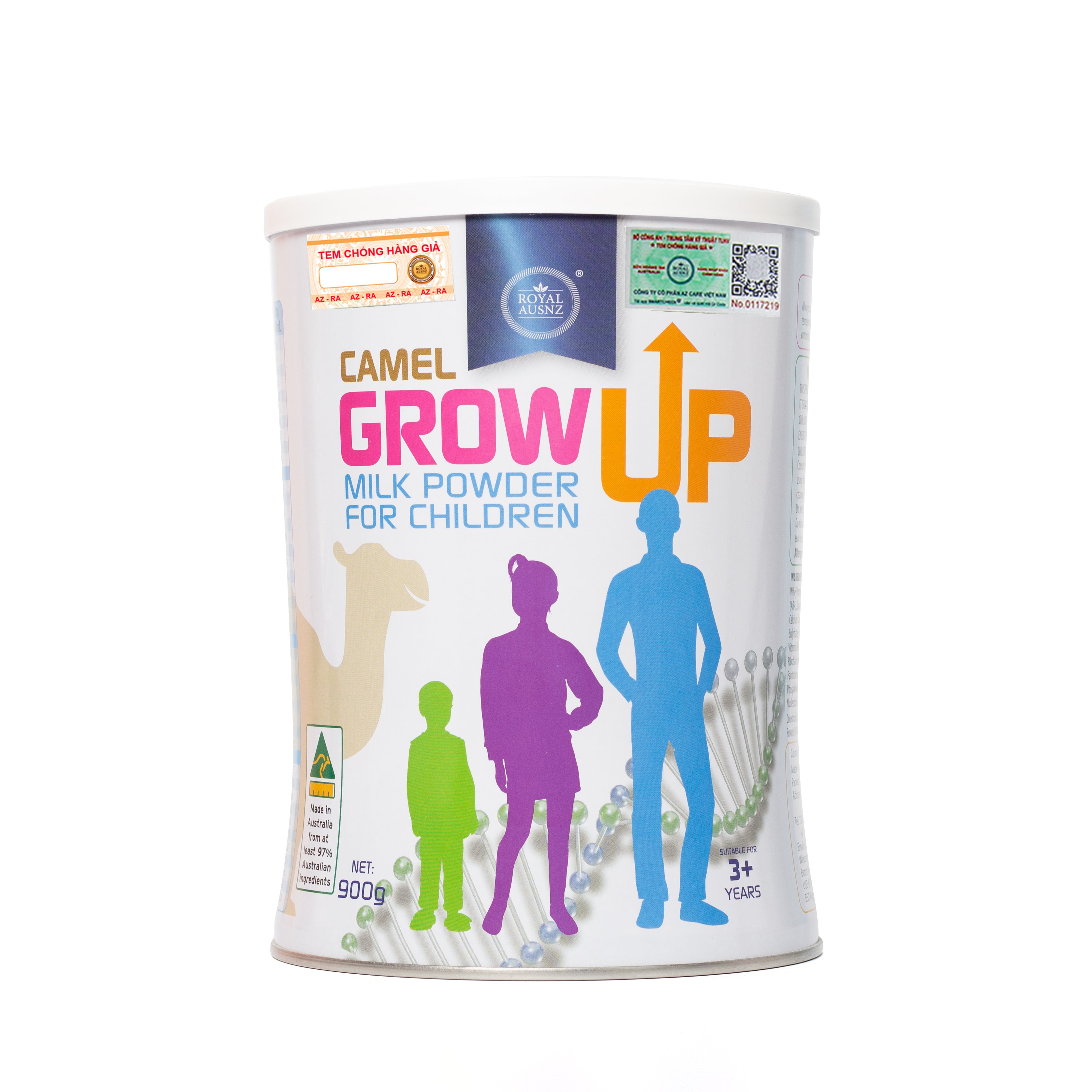 Sữa Lạc Đà Hoàng Gia Úc Royal AUSNZ GROW UP MILK POWDER Hỗ Trợ Phát Triển Chiều Cao Cho Trẻ Từ 3 tuổi hộp 900g