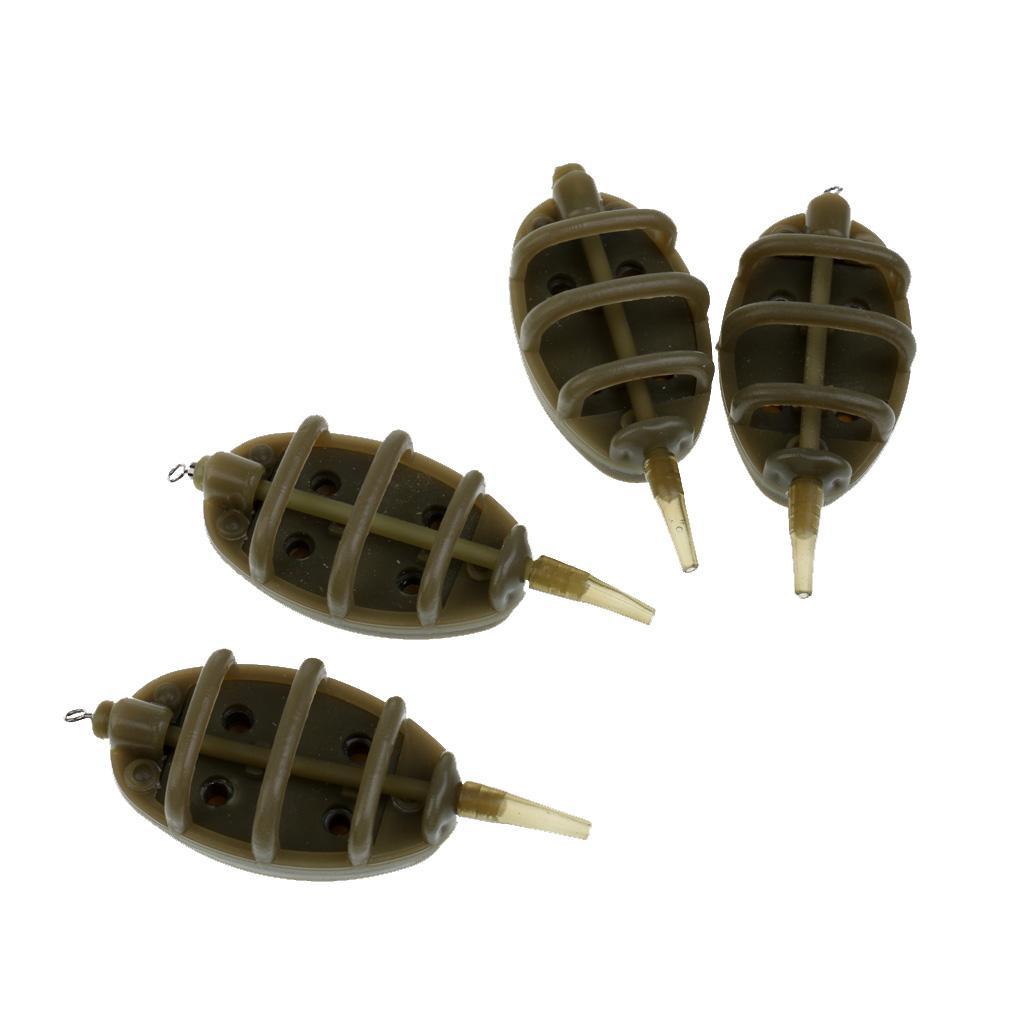 2 Sets Carp Fishing Feeder Set Lead Sinker Fishing Bait Cage & Quick Release Method Mould