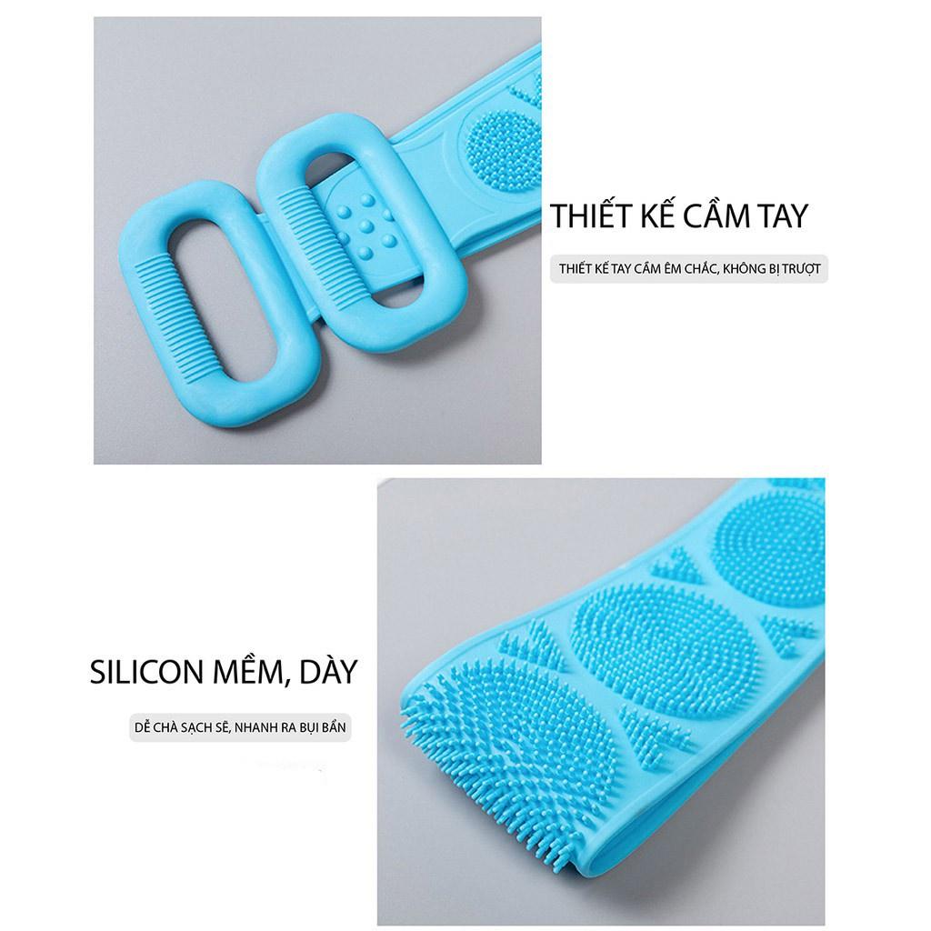 Dây đai chà kì cọ lưng 2 mặt đa Năng bằng silicon kỳ cọ massage tẩy da chết