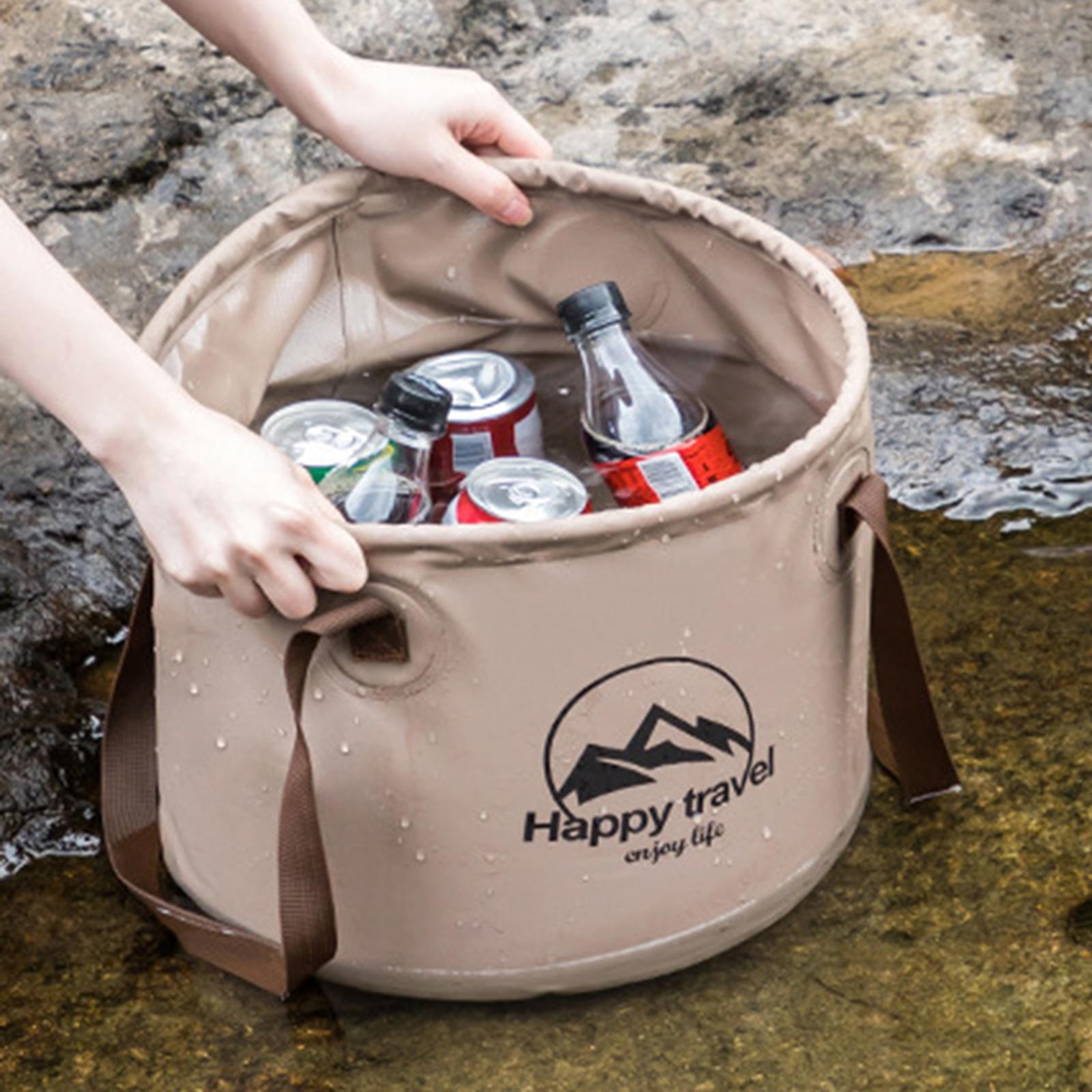 5 Gallon Collapsible Bucket Portable Fishing Bucket Wash Basin for Camping Outdoor Car Washing