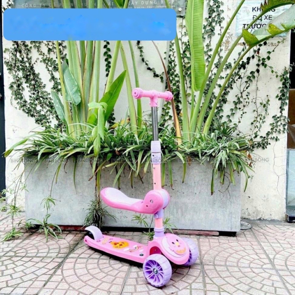 Xe scooter cho bé, Xe trượt Scooter có đèn có nhạc cho bé 3 trong 1 phù hợp cho bé từ 2 đến 6 tuổi