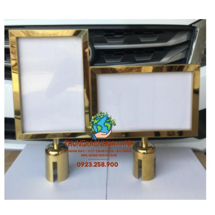 BIỂN BÁO BẢNG A4 CỘT CHẮN INOX ĐẦU 2M