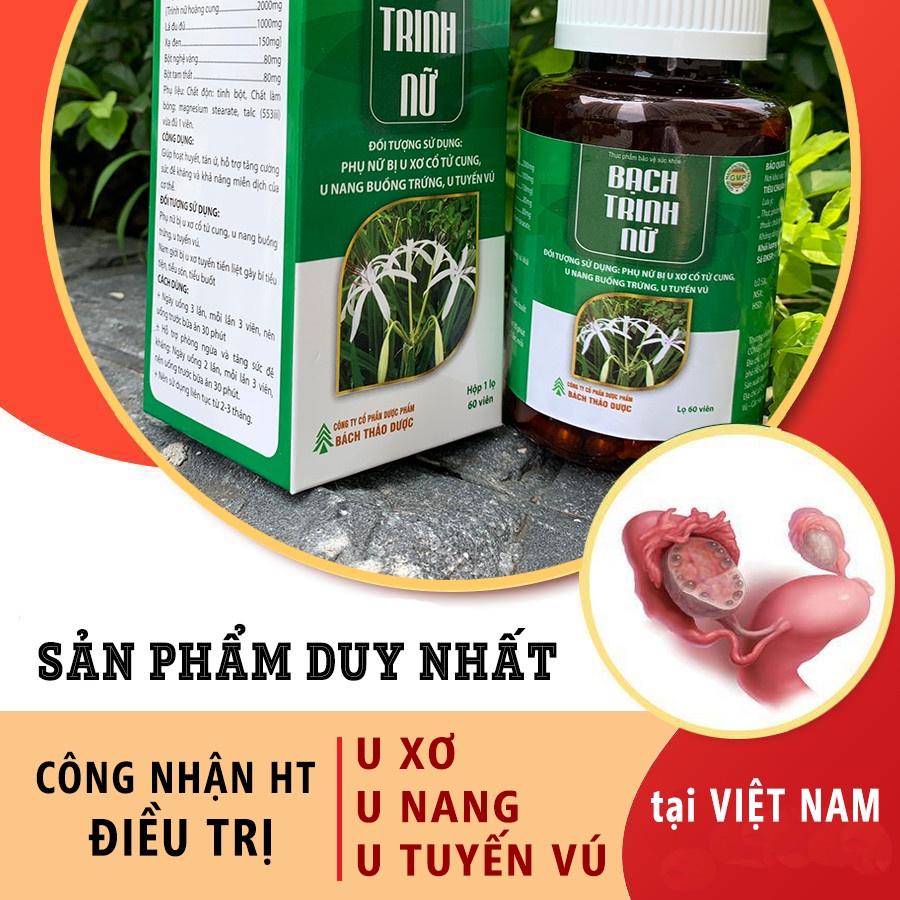 BẠCH TRINH NỮ tiêu u nang, đa nang buồng trứng, u xơ tử cung, viêm tắc vòi trứng, u vú an toàn lành tính (50 viên)