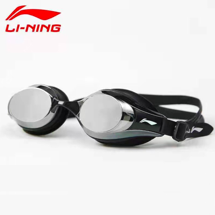 Kính bơi người lớn LI-NING tráng gương chống sương mù - Đen - Hàng chính hãng