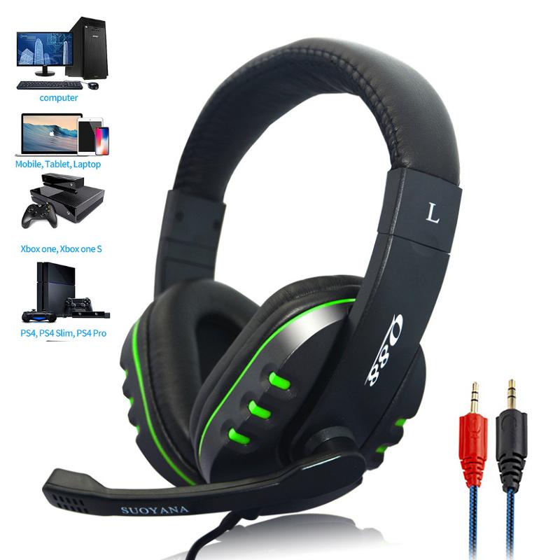 Chất Lượng Tốt Trên Tai Tai Nghe Game Thủ Stereo Bass Sâu Tai Nghe Chơi Game Chụp Tai Kèm Micro Cho Máy Tính Máy Tính Laptop Notebook