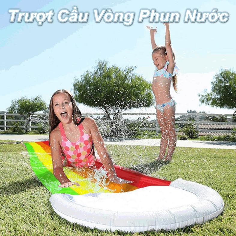 Trượt Cầu Vòng Phun Nước Cho Trẻ Em