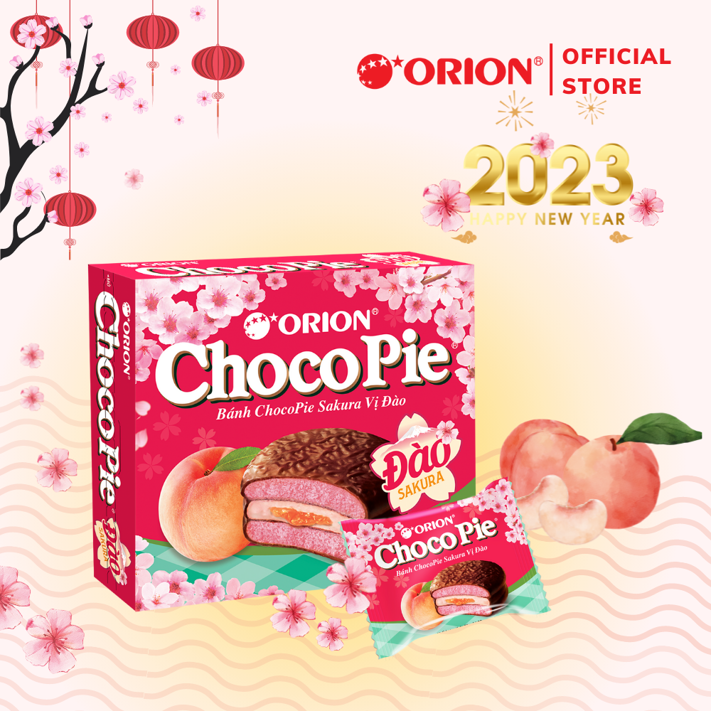 [Quà tết] Bánh ChocoPie Orion Sakura vị Đào tươi 360g