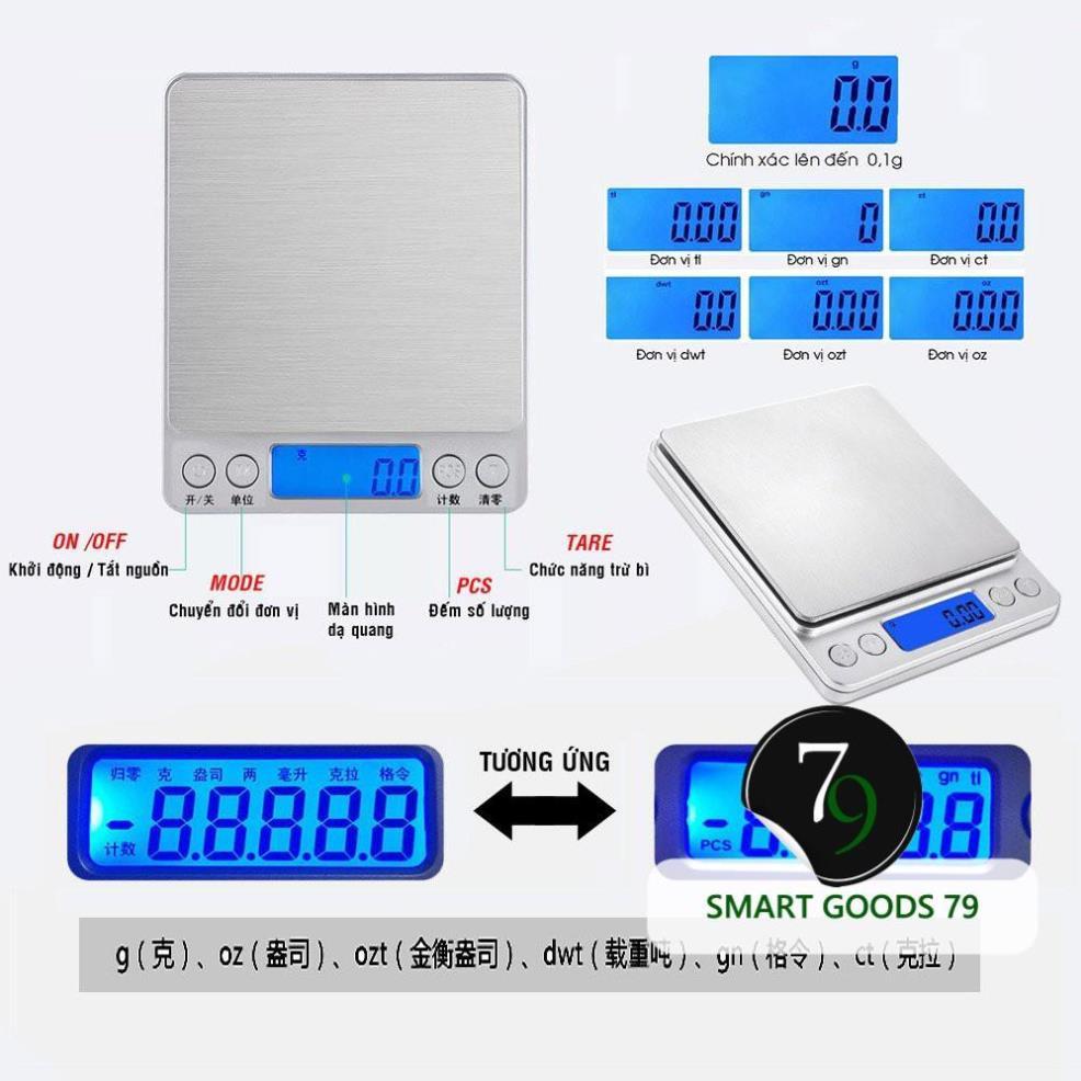 Cân tiểu ly điện tử nhà bếp mini định lượng từ 1gram đến 5kg làm bánh cân thực phẩm chính xác cao