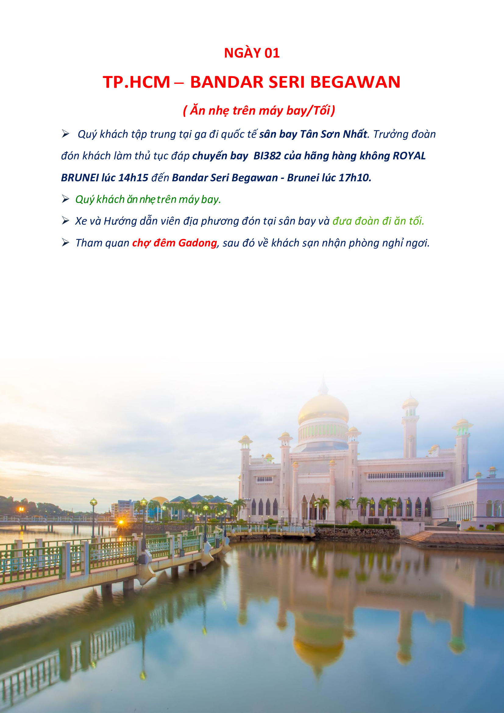 Hình ảnh TOUR BRUNEI DARUSSALAM 4 NGÀY 3 ĐÊM