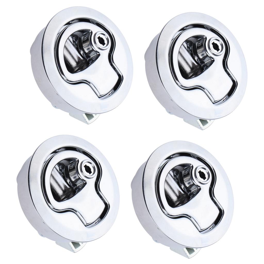 4x Marine Boat Stainless Steel 2" Flush Pull Locker Hatch Latch Lift Handle