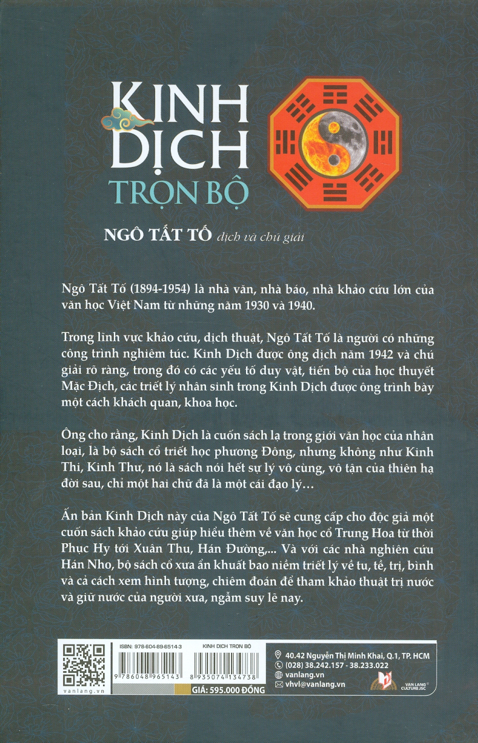 Kinh Dịch Trọn Bộ (Bìa cứng) - Ngô Tất Tố dịch và chú giải (Tái bản 2024)