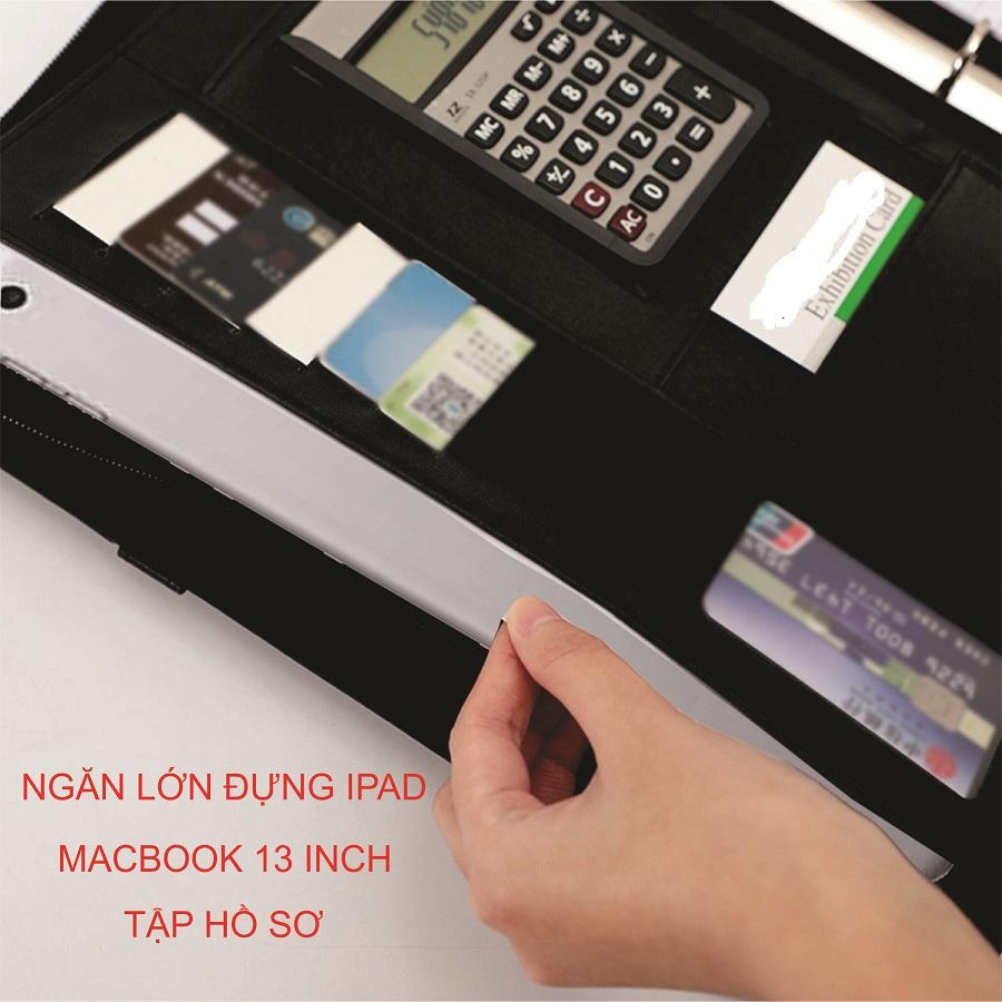 Cặp Da Cao cấp - Đựng Hồ Sơ Tài Liệu giấy A4 Đa Năng Nhiều Ngăn - CAPDA