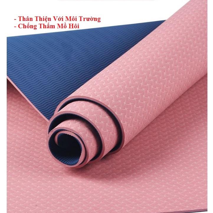 Thảm Tập YOGA, Tập GYM Cao Cấp Chất Liệu TPE 2 Lớp Chống Trơn Tuyệt Đối