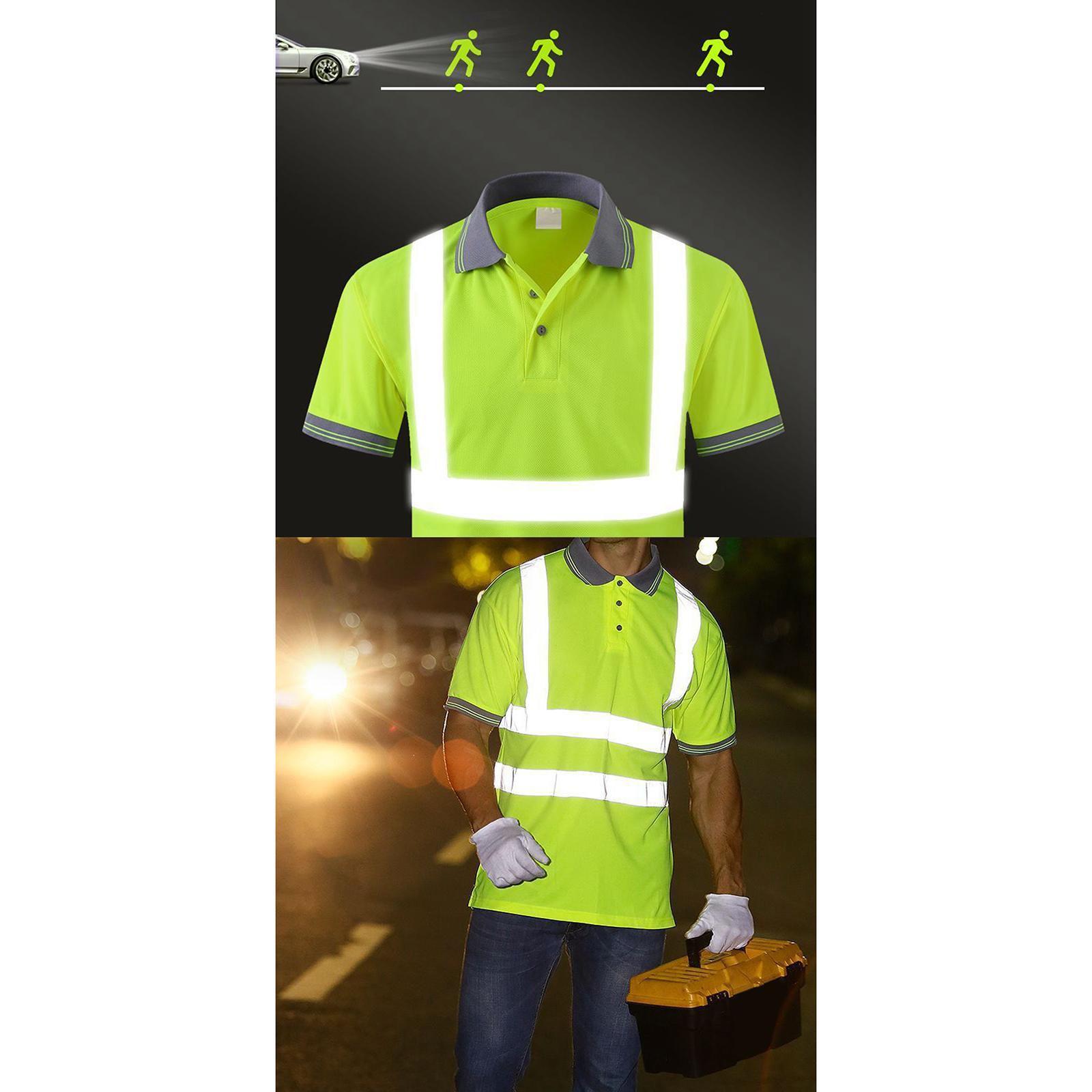 Safety Workwear, Safety T Shirt, Quick Drying Breathable Reflective Work Shirts, Reflective T Shirt, for Warehouse Construction Workwear Men