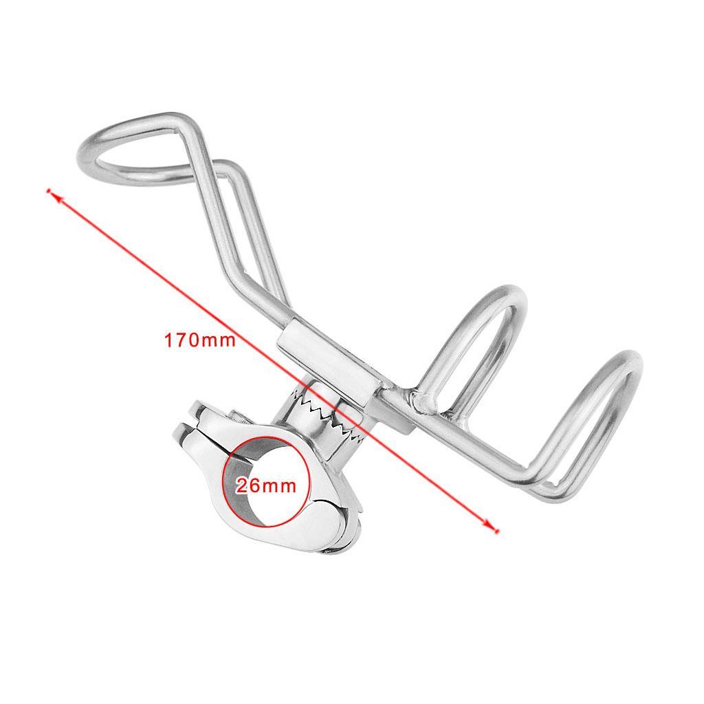 2X Stainless Steel Fishing Rod Bracket Kayak Boat Fishing Pole Mount