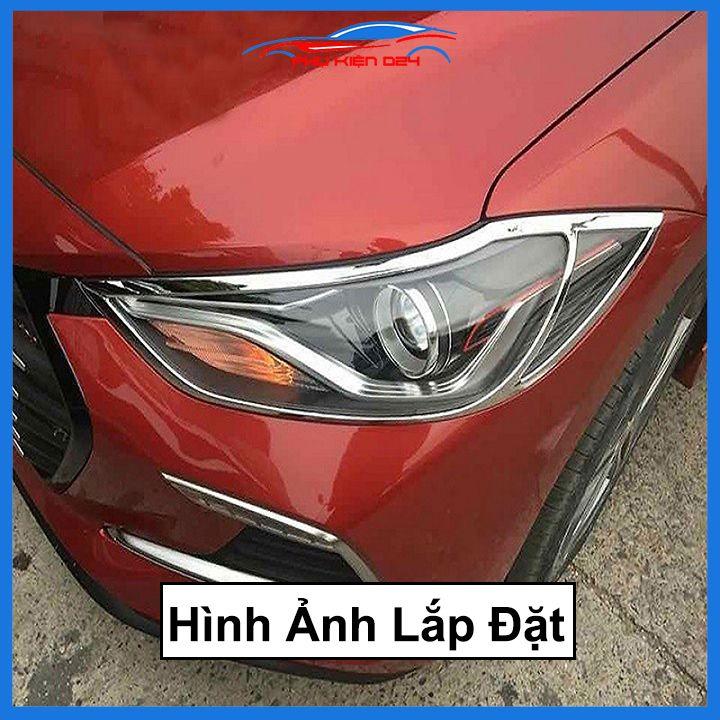 Ốp viền đèn pha hậu mạ crom Elantra 2016-2017-2018, 2019-2020 chống trầy trang trí bảo vệ xe