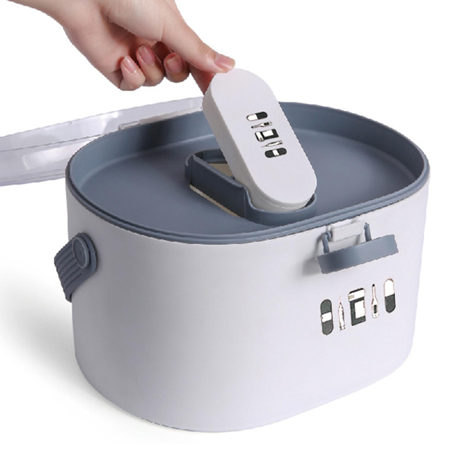 Hộp dựng thuốc nhỏ và hộp sơ cứu di động có tay cầm- Màu Trắng