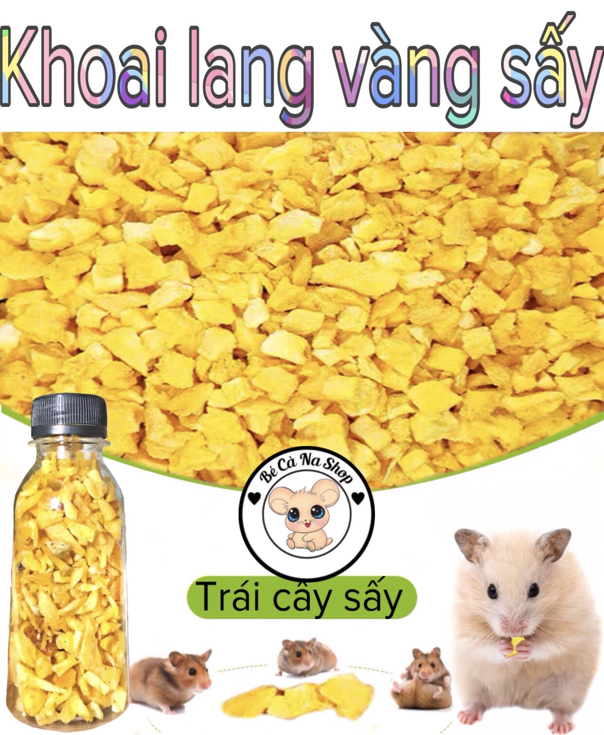 Khoai lang vàng sấy. thức ăn trái cây cho hamster , thỏ bọ sóc...