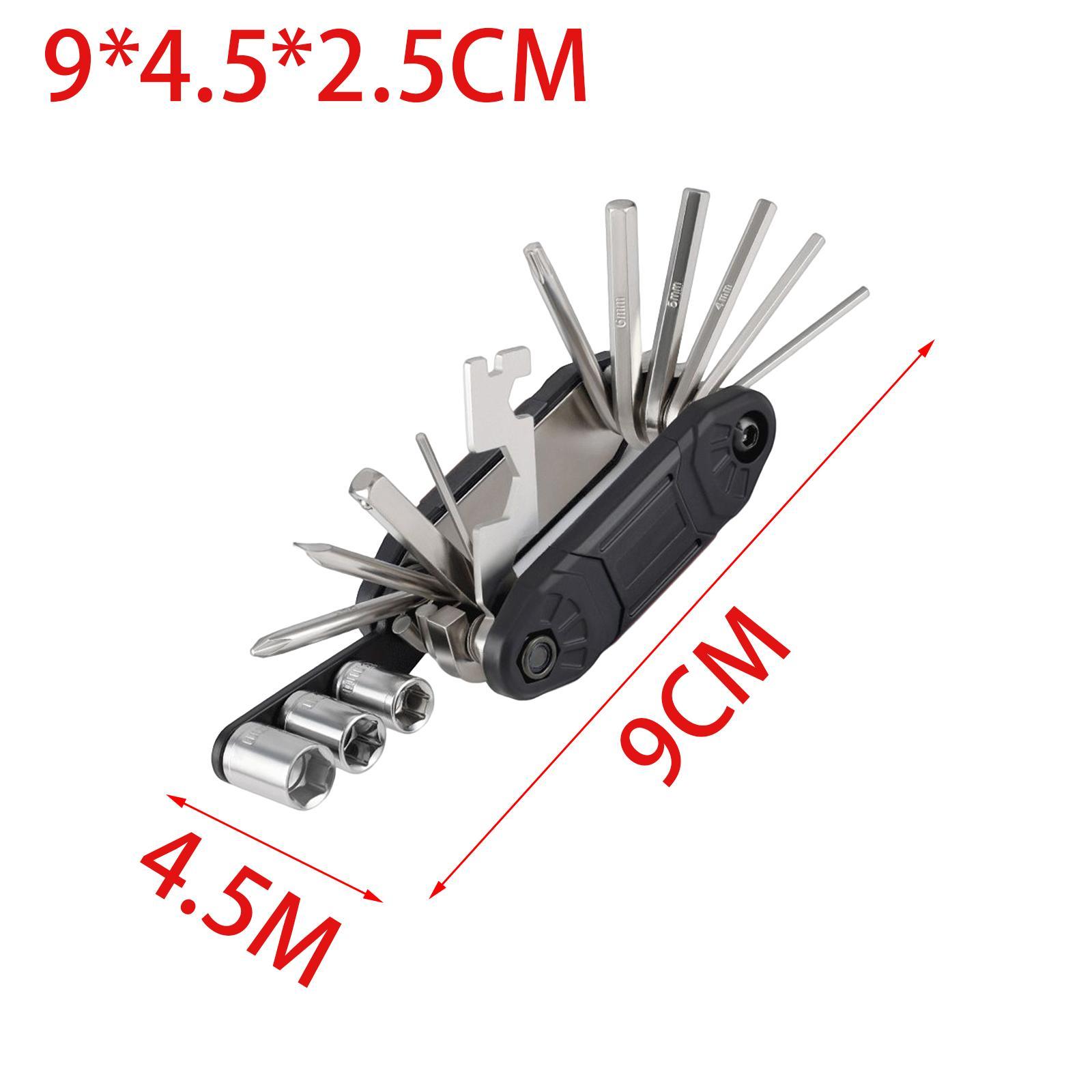 16 in 1 Bike Tire Repair Wrench Tool Multifunctional for Travel Repairing