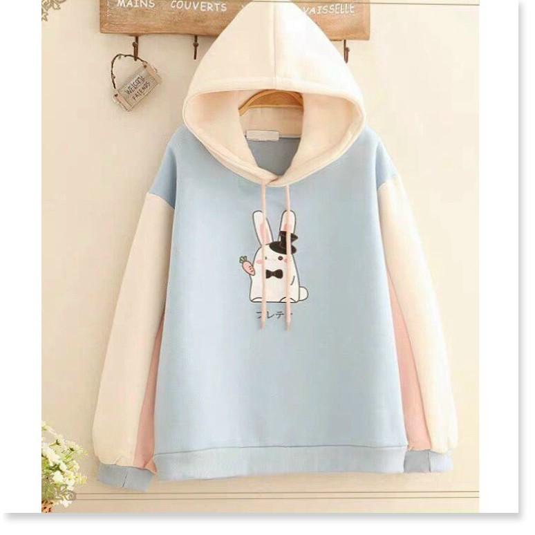 Áo khoác hoodies form rộng có mũ con thỏ cực đẹp , hot 2021 THỜI TRANG 1HITSTORE1