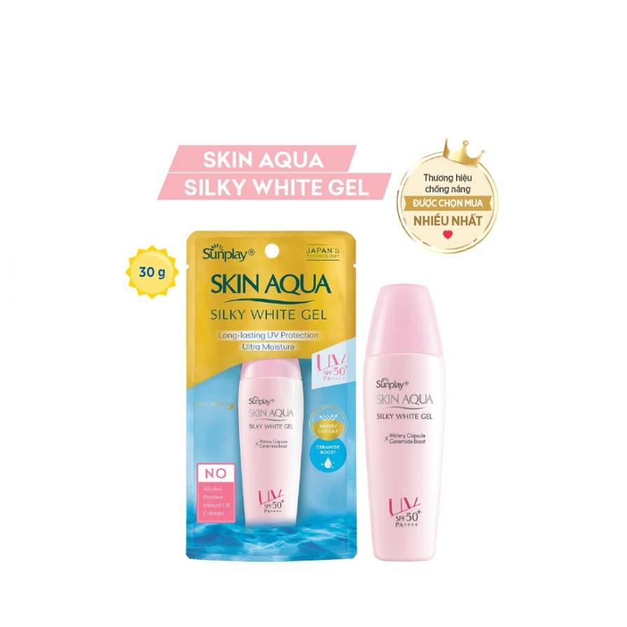 Gel chống nắng dưỡng da trắng mịn Sunplay Skin Aqua Silky White Gel Limited Edition SPF 50+ PA++++ (30g)