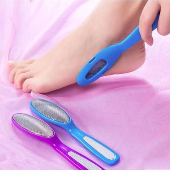 Dụng cụ chà gót chân mặt inox loại bỏ tế bào da chết, khô ráp 2in1