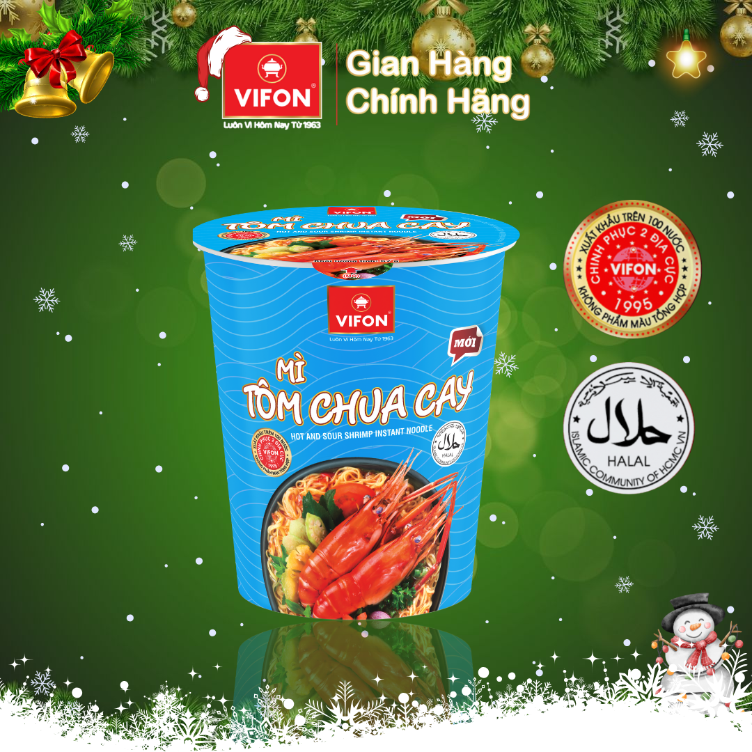 Thùng 24 Ly Mì Tôm Chua Cay NGON NGON VIFON (60g / Ly)