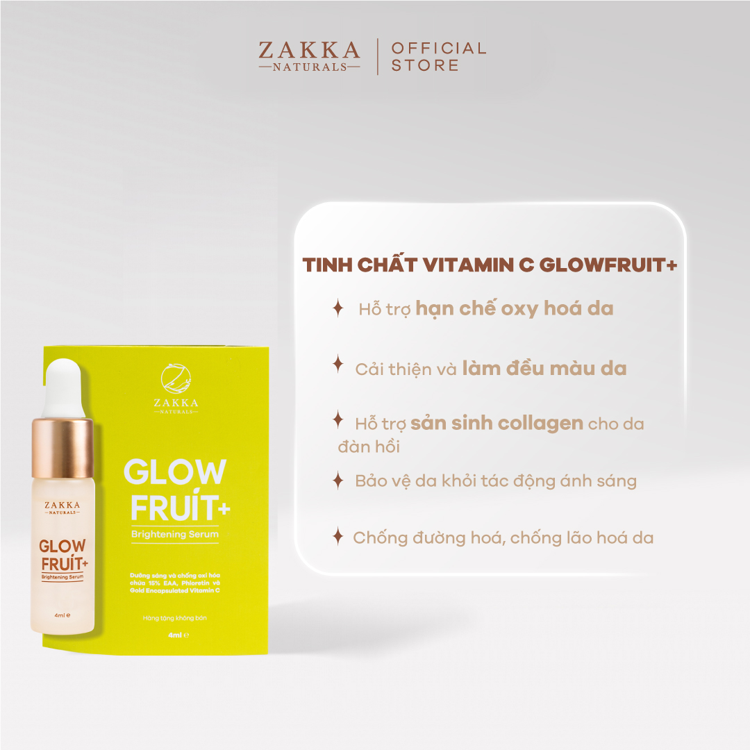 [GIFT] Sample Serum (Tinh Chất) Vitamin C Zakka Naturals GlowFruit+ Brightening 4ml