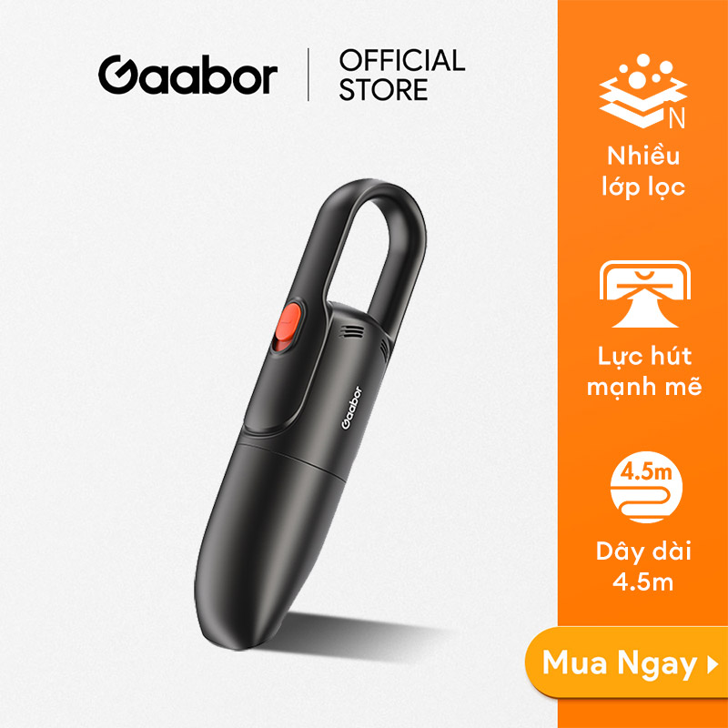 Máy hút bụi cầm tay GAABOR GVCC-M4A2 lực hút mạnh 4500pa cắm ô tô dây nguồn dài 4.5m - Hàng chính hãng