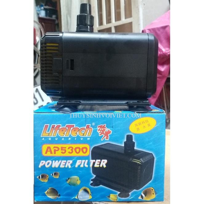 Máy Bơm Nước Hồ Cá Lifetech AP-5300 công suất 75W lưu lượng 3.000L/h dùng cho hồ cá cảnh, hòn non bộ, rau sạch