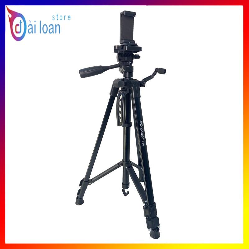 Chân đế tripod cho điện thoại và máy ảnh DC-360 chất liệu nhôm cứng cáp - Có túi đựng remote chụp hình bluetooth