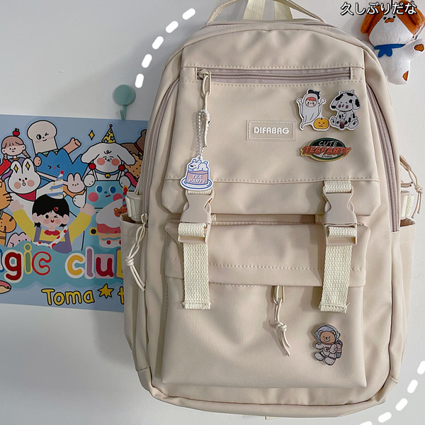 cặp học sinh đi học thời trang, balo nữ đi học 2 nịt difabag