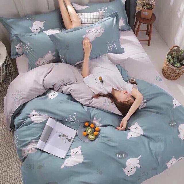 Set Cotton Poly Hàng Nhập Khẩu 4 Món Chú Mèo Dễ Thương