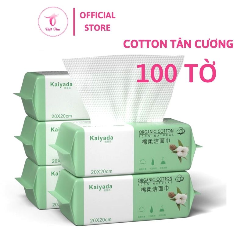 Khăn lau mặt dùng 1 lần Việt Thư, khăn giấy khô cotton Tân Cương cao cấp, siêu mềm, siêu cấp ẩm