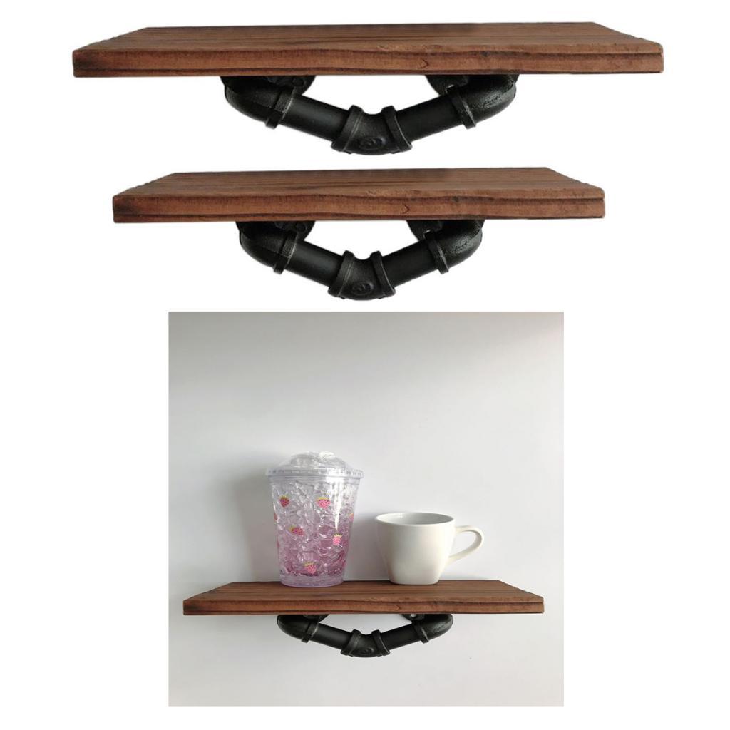 2x Nordic Display Wall Hanging Shelf Floating Shelves Wooden Wall Shelf