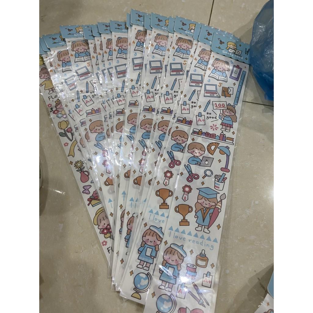 Sticker Trang Trí Vở Học sinh Đồ Dùng Cá Nhân Họa Tiết Nhân Vật Hoạt Hình