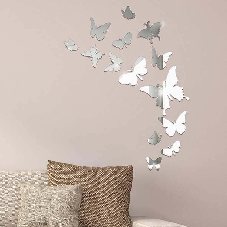 Bộ decal dán tường trang trí 3D sáng tạo cao cấp 14 bướm