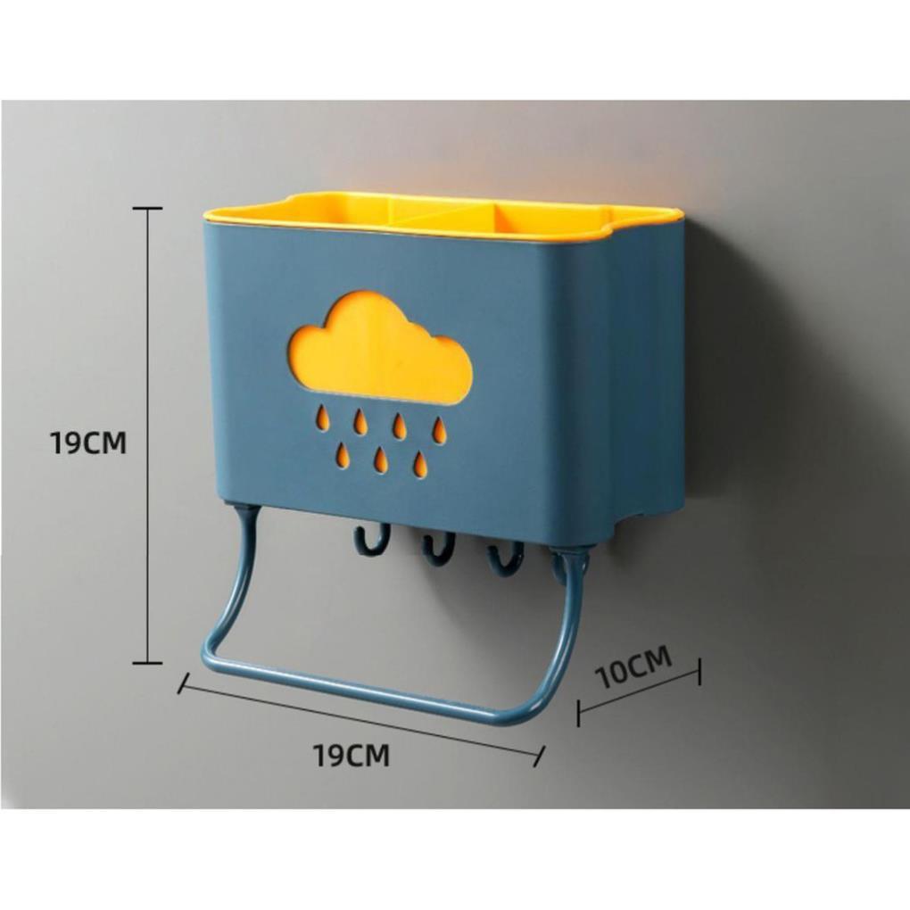 ỐNG ĐỰNG ĐŨA THÌA -DAO SIÊU HOT Gắn tường/Dán Tường Hình Đám Mây tiện lợi, dễ thương, chịu lực chắc chắn