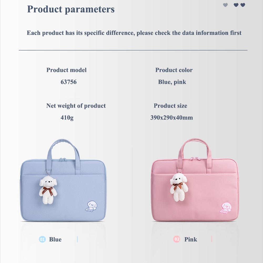 Deli 63756 Túi Xách Tay 14 ”Laptop Di Động Túi Briefbag Cặp Xanh Hồng Màu Sắc Tùy Chọn Thời Trang