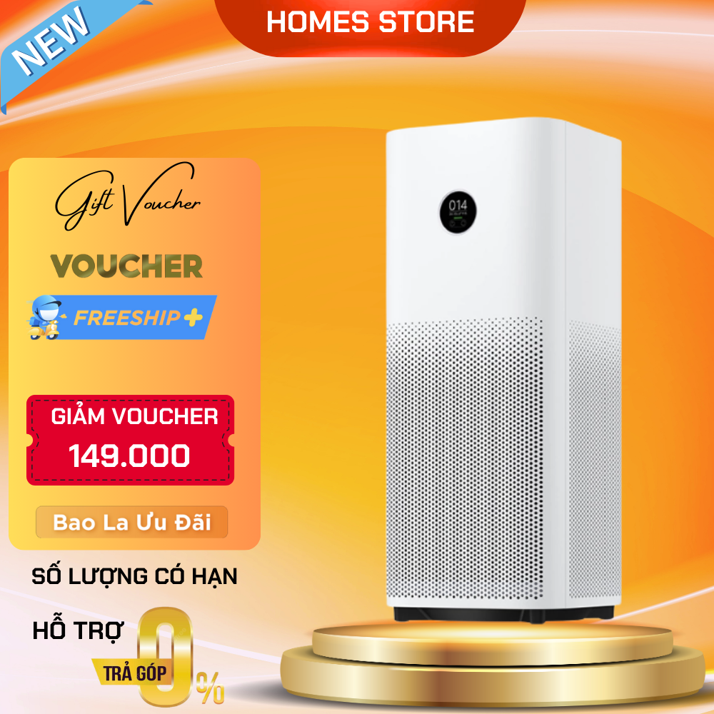 Máy Lọc Không Khí Xiaomi Mi Air Purifier 4 Kết Nối App Điên Thoại Phù Hợp Không Gian 50 m2 - Hàng Chính Hãng