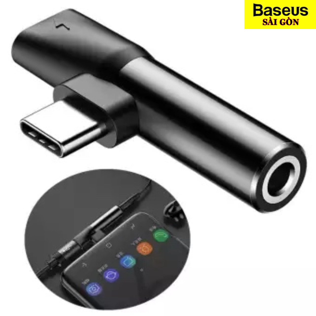 Cáp chuyển Baseus L41  Type C sang Audio 3.5mm và Type C- Hàng chính hãng