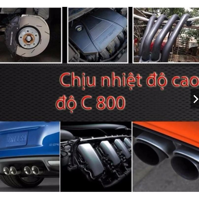 Sơn chịu nhiệt độ cao 800 độ C, dùng cho pô xe ô tô, xe máy (Màu đen nhám) Mới 2018 !!!